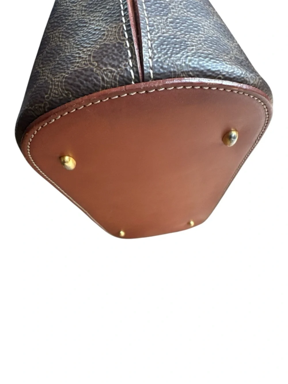 CELINE Set Macadame Dome Bag Satchel & Coin Purse VTG + COA Brown Luxury 10x12x5 - Picture 10 of 15